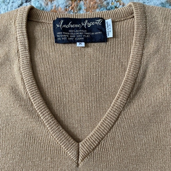 Vintage Unisex V-neck Embroidered Golf Sweater - Picture 3 of 5